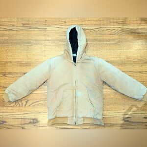 Carhartt Quick Duck Beige Kids Large (14-18) Insulated Full Zip Hooded Jacket